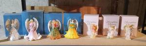 lot 3028 image: (3) Seraphin Classics Heaven on Earth Angels and (4) Joyful Flowers Angel Series