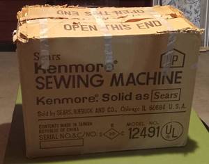 lot 3034 image: Vintage Sears Kenmore Sewing Machine - Model 12491
