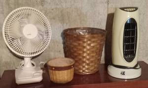 lot 3041 image: Lasko 10 Fan - Feature Comforts Heater 15 - 2 Baskets