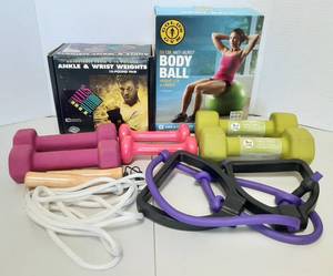lot 1685 image: Weights, Body Ball, Jump Rope and Stretching Band