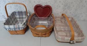 lot 1706 image: Longaberger Handwoven Baskets - See pics for details