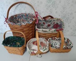 lot 1707 image: Longaberger Handwoven Baskets - See pics for details
