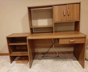 lot 3086 image: Computer Desk 43 x 24 x 50 and Printer Stand 20.5 x 14 x 27
