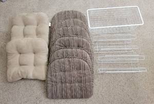 lot 516 image: Seat Cushions, Wire Basket and Cabinet Organizers