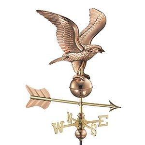 lot 47078 image: Good Directions Eagle Cottage Weathervane, Polished Copper with Roof Mount