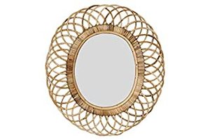 lot 47095 image: 3R Studios Oval Woven Bamboo Wall Mirror