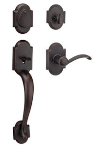 lot 47130 image: Kwikset Austin Single Cylinder UL Handleset wAustin Lever featuring SmartKey, Venetian Bronze