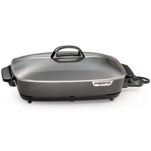 lot 47137 image: Presto 16-inch Electric Slimline Skillet with glass cover