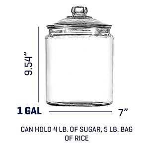 lot 47203 image: Anchor Hocking 1 Gallon Heritage Hill Glass Jar with Lid