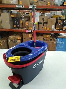 lot 47225 image: O-Cedar EasyWring RinseClean Microfiber Spin Mop and Bucket Floor Cleaning System, Grey