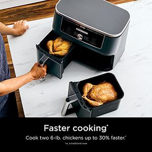 lot 47229 image: Ninja DZ401 Foodi 10 Quart 6-in-1 DualZone XL 2-Basket Air Fryer