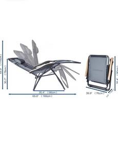 lot 47298 image: LUCKYBERRY Oversized Padded Zero Gravity Lounge Chair,Grey