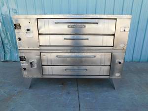 lot 1703 image: Bakers Pride Double Stack Stone Deck Pizza Ovens