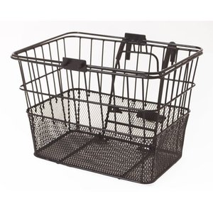 lot 1871 image: Retrospec Bicycles Detachable Steel Half-Mesh Apollo Basket with Handles, Black, 14 x 10 x 9.5