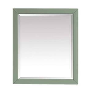 lot 8420 image: Home Decorators Collection 28in. W x 32 in. H Framed Rectangular Beveled Edge Bathroom Vanity Mirror in Sea Green finish