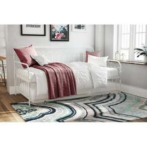lot 1883 image: Novogratz Bright Pop Metal Daybed and Trundle Twin, White, 76.25 W x 40.5 x 52 H - Retail $226.00