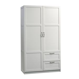 lot 3492 image: Sauder Select 40 Wide Wardrobe Storage Cabinet White Finish - Retail $359.99