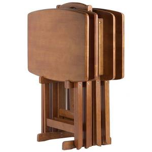 lot 3494 image: Winsome Wood Dylan 5-Piece Oversize Snack Table Set Teak Finish