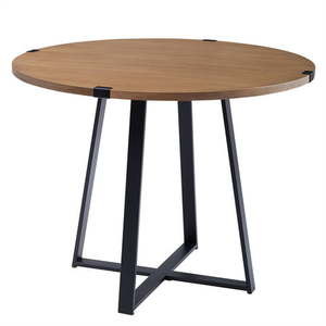 lot 8494 image: 40 Round Dining Table - English Oak and Black - Retail $301.06