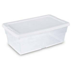 lot 3555 image: Sterilite 6 Quart White Storage Box 16428012