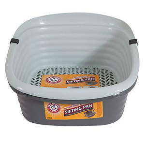 lot 8551 image: Arm & Hammer Light Gray Sifting Cat Litter Box Large 15.21 W x 18 L