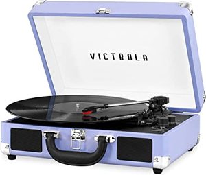lot 1876 image: Victrola Bluetooth Turntable, Purple, 14 x 10