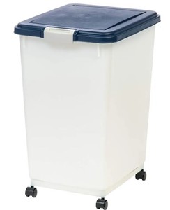 lot 8453 image: IRIS USA 47Qt Airtight Pet Food Container NavyPearl