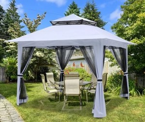 lot 3505 image: MasterCanopy Patio Gazebo Backyard White 58.7x14.4x8.7 (stock photo approximate)