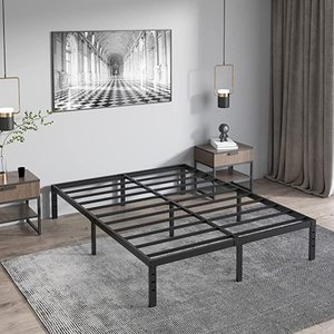 lot 3507 image: COMASACH King Bed Frame 16 Metal Platform Bed Frame