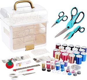 lot 2000 image: Singer Sew Essentials, Metallic Gold, 255 Piece Set