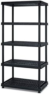 lot 3536 image: Black 5 Shelf Garage Storage Rack Black