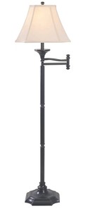 lot 3539 image: Kenroy Home Classic Swing Arm Floor Lamp 59H