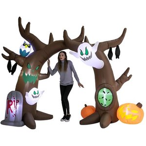 lot 34462 image: Joiedomi 8 FT Halloween Inflatable Scary Tree Archway with Build-in LEDs Blow Up Inflatables for Halloween Party Indoor Outdoor Yard Garden Lawn Decorations