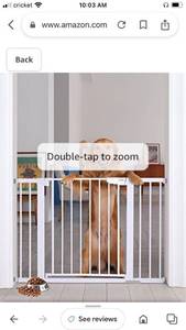 lot 34465 image: Moms Choice Awards Winner-Cumbor 29.5-46 Auto Close Safety Baby Gate, Extra Tall and Wide Child Gate, Easy Walk Thru Durability Dog Gate for House, Stairs, Doorways, White