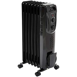 lot 34471 image: Basics Indoor Portable Radiator Heater - Black