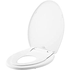 lot 34476 image: Little2Big 181SLOW 000 Toilet Seat with Built-In Potty Training Seat, Slow-Close, and will Never Loosen, ELONGATED, White (B07ZQR5KXV)