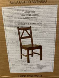 lot 38003 image: Linon Home Decor Chair 86157ATOB-01-KD-U