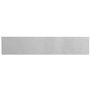 lot 38021 image: Prime-Line MP4837 Door Kick Plate, 6 x 34-Inch, Satin Nickel Aluminum, Pack of 1 (B07Y1VJ6QF)