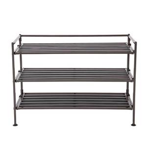 lot 38025 image: Seville Classics 3-Tier Stackable 9-Pair Resin Slat Shoe Rack