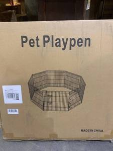 lot 38062 image: Foldable Pet Playpen, Black 24��