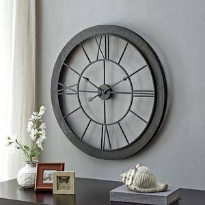 lot 38063 image: FirsTime 27 in x 27 in Black Analog Round Farmhouse Wall Clocks, 31209