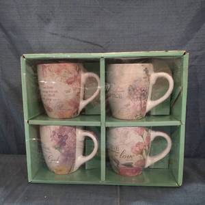 lot 56086 image: Set Of 4 Scripture Coffee Mugs
