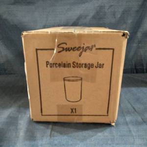lot 56091 image: Sweejar Porcelain Storage Jar, Black 30oz