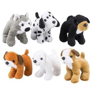 lot 56098 image: 6in Plush Dog Assortment Set- 12 per pack
