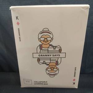 lot 56124 image: Granny Says Collapsible Storage Box Set Of 3 Grey Strips