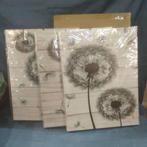 lot 56150 image: Farmhouse Canvas Wall Art Set Of Three 30 � 40