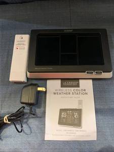 lot 56243 image: LA CROSSE Wireless Color Weather Station Model 308-1414BV2