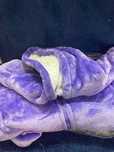 lot 56290 image: CATALONIA PURPLE ZIP UP JACKET BLANKET