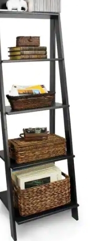 lot 30002 image: 5 SHELF BOOKCASE METAL FRAME BLACK AMG005097-5