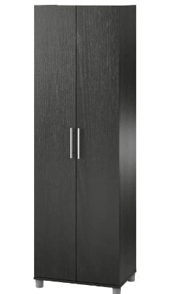 lot 30010 image: TALL ROLLING WOOD CABINET KF2000174-02 BLACK